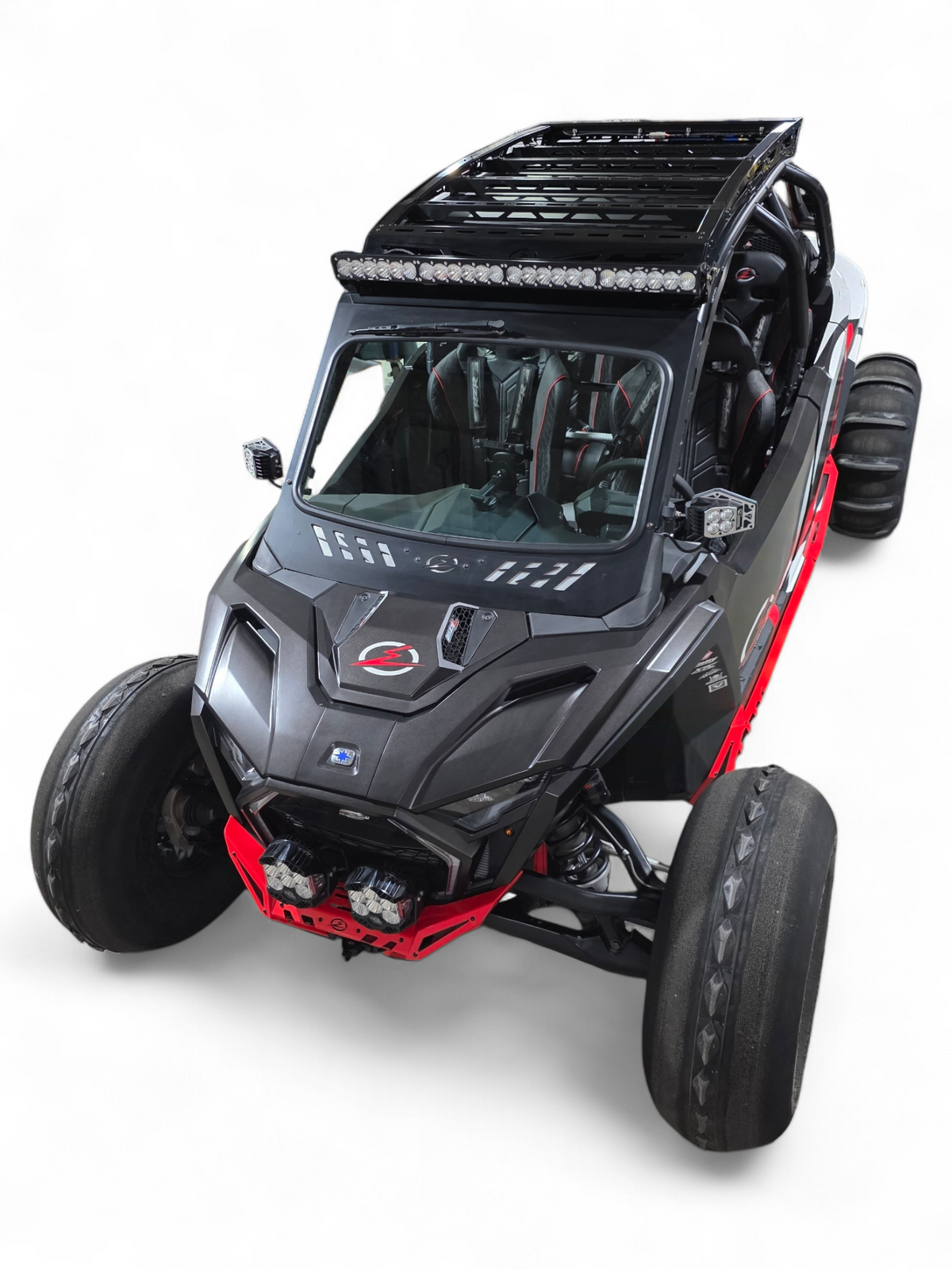 E-Track accessory rail detail on Polaris RZR Pro R roof rack