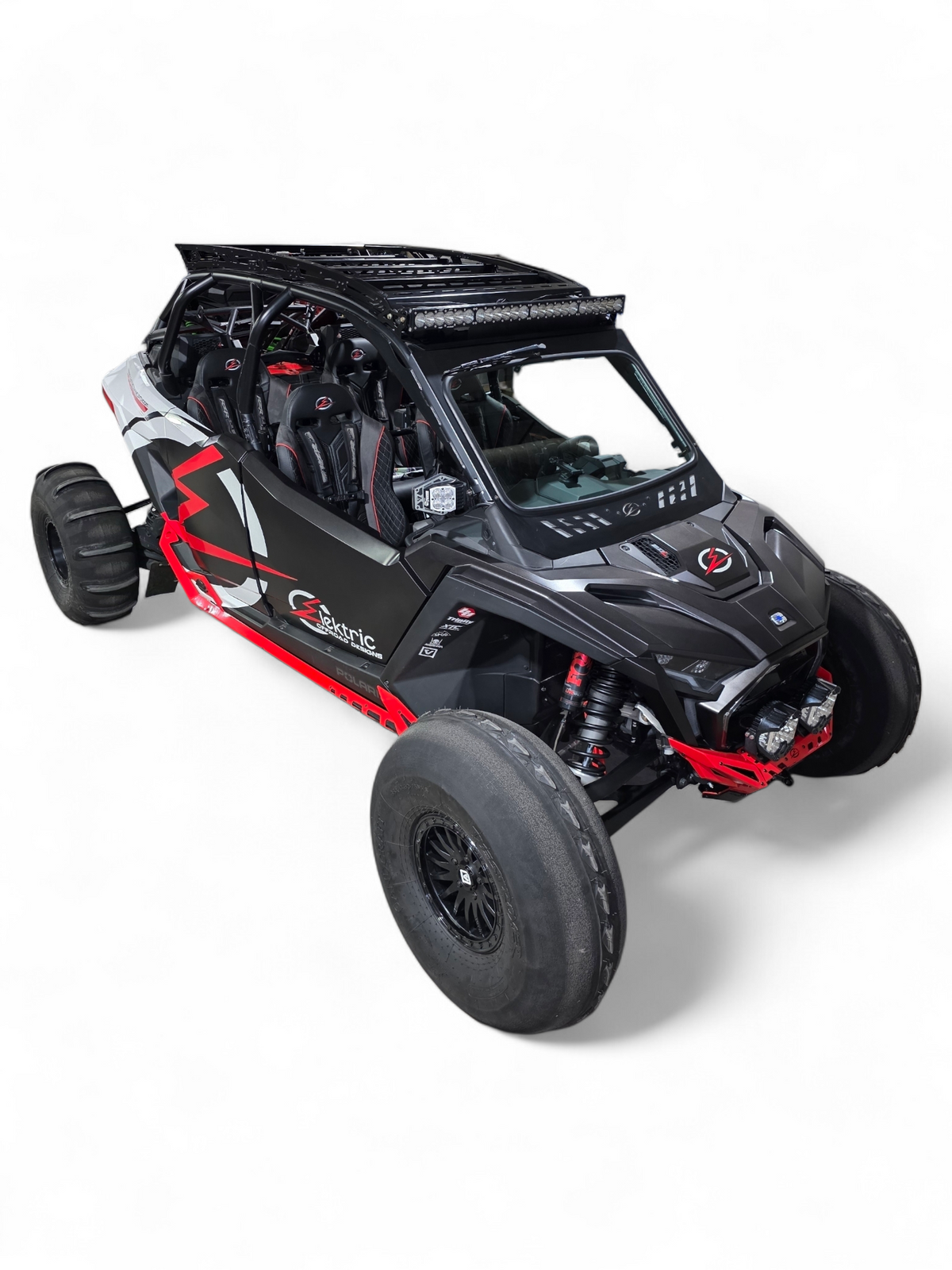 Front light bar mount on Polaris RZR Pro R roof rack