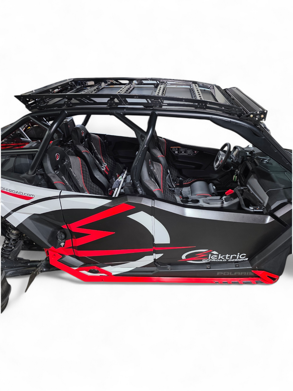 Polaris RZR Pro R roof rack mounted to factory roll cage showing secure fit