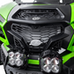 Billet aluminum badge detail on Kawasaki Teryx H2 Volt front grille