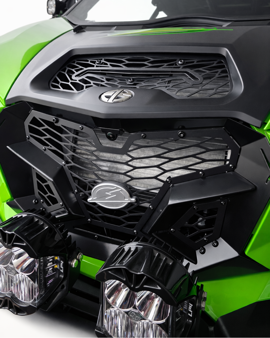 Full front view of 2026 Kawasaki Teryx H2 with Volt grille installed