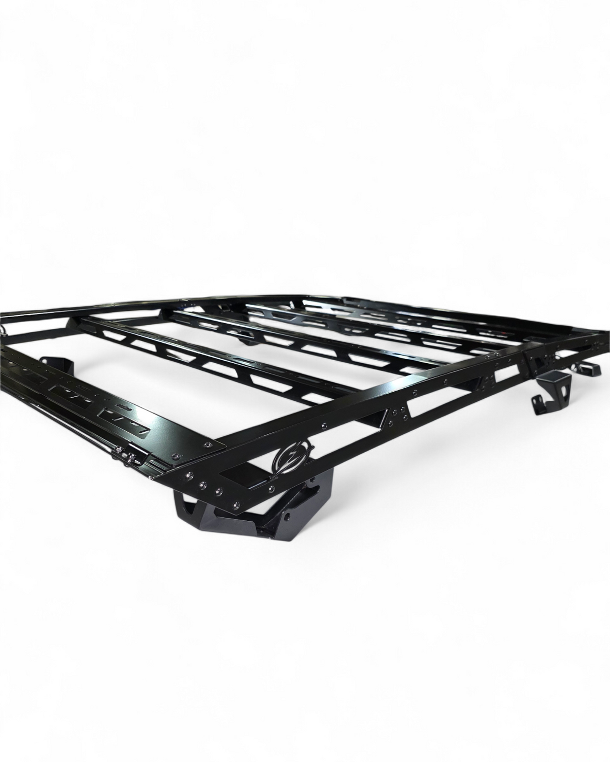 Passenger side view of Kawasaki Teryx H2 roof rack showing aluminum platform