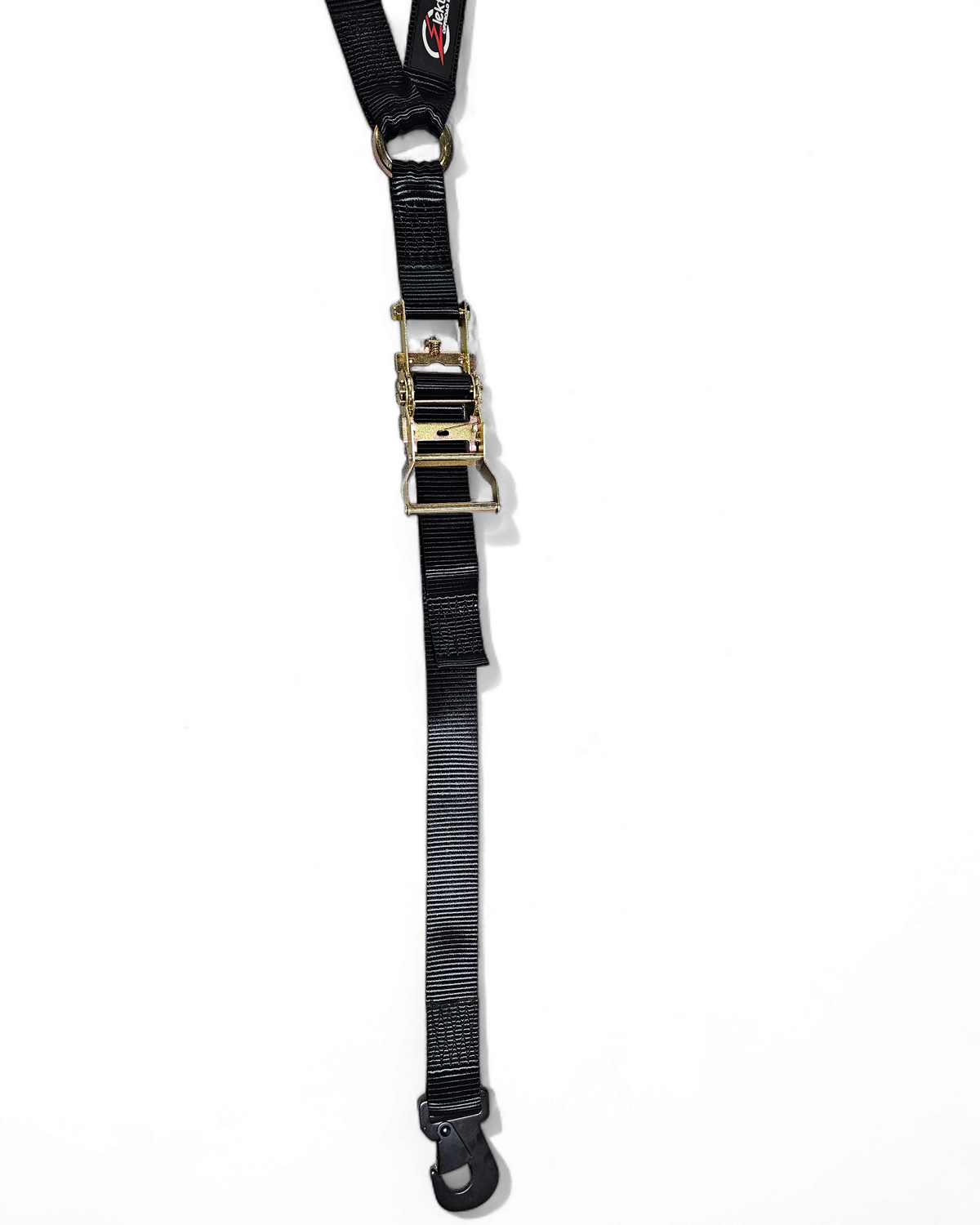 Industrial flat hook detail on EOD Tire Y Strap spare tire tie-down