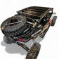 Rubber Elektric Offroad Designs patch detail on black Tire Y Strap webbing
