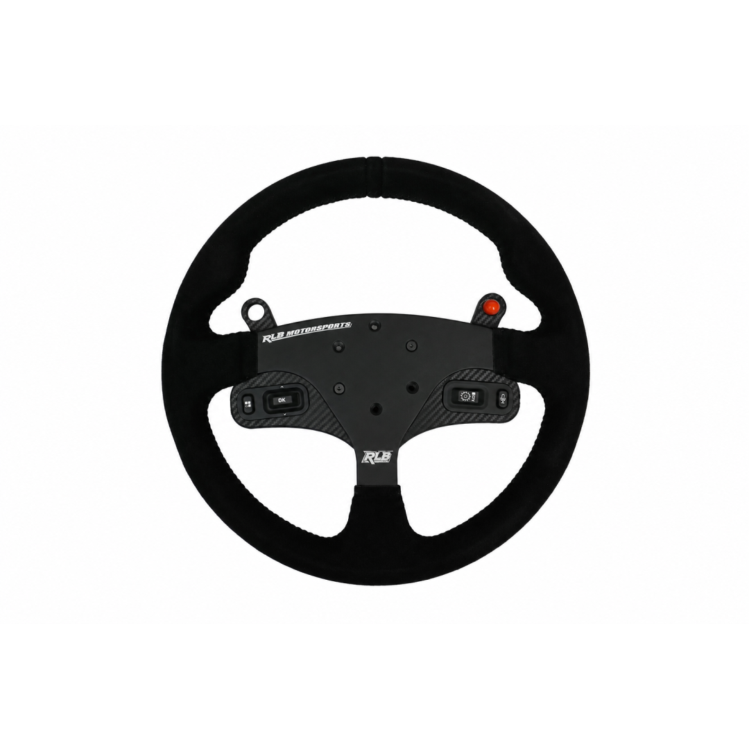 RLB suede UTV steering wheel installed in with Adapt IQ steering button mount plate for Can-Am UTV models X3 Mav R