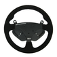 RLB suede UTV steering wheel installed in with RLB Adapt IQ carbon fiber steering button mount plate for Kawasaki KRX H2 UTV 