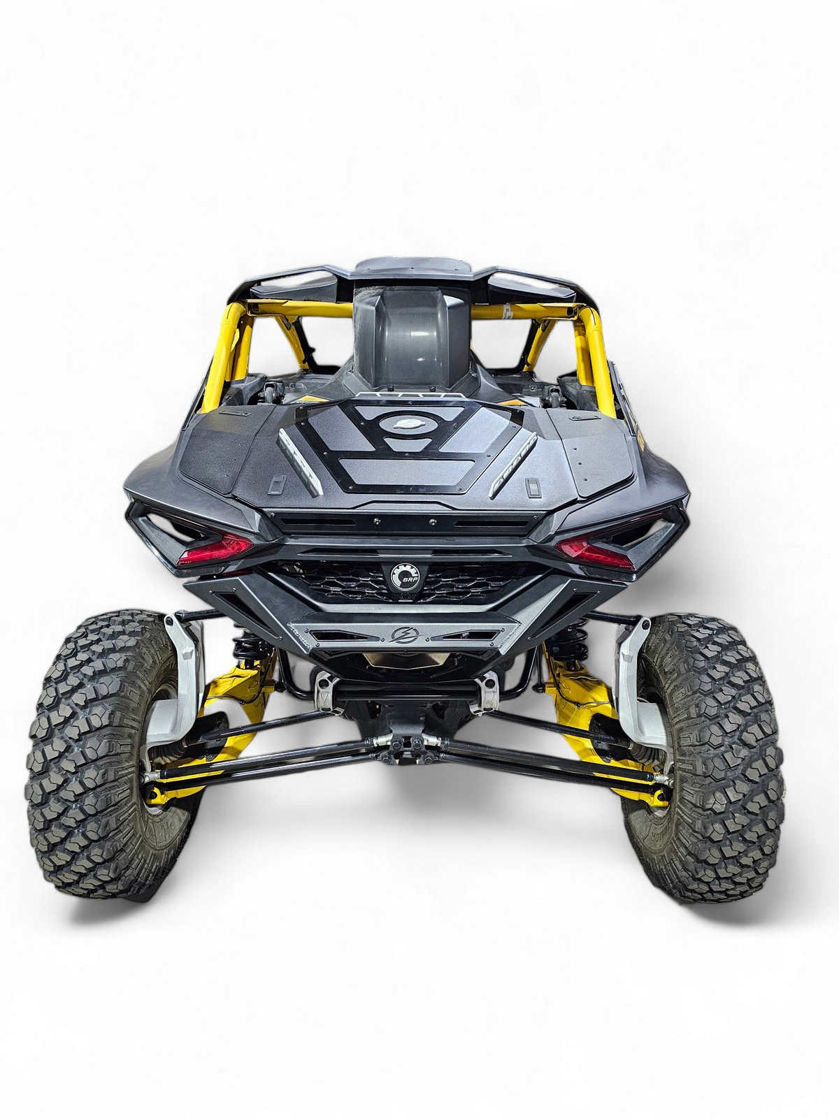 2024 - 2026 Can-Am Maverick R fitted with Volt Baja Box in hammer black powder coat finish