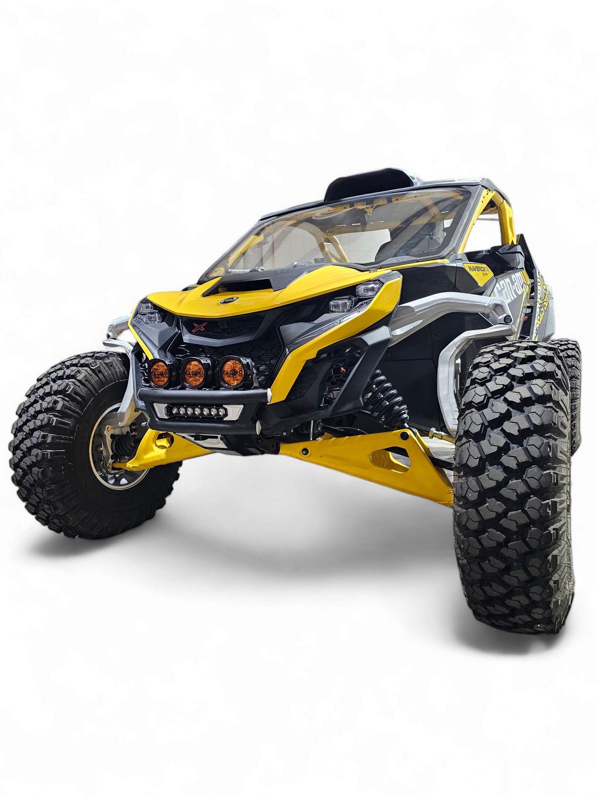 2024 + Can-Am Maverick R Amp front winch bumper side view
