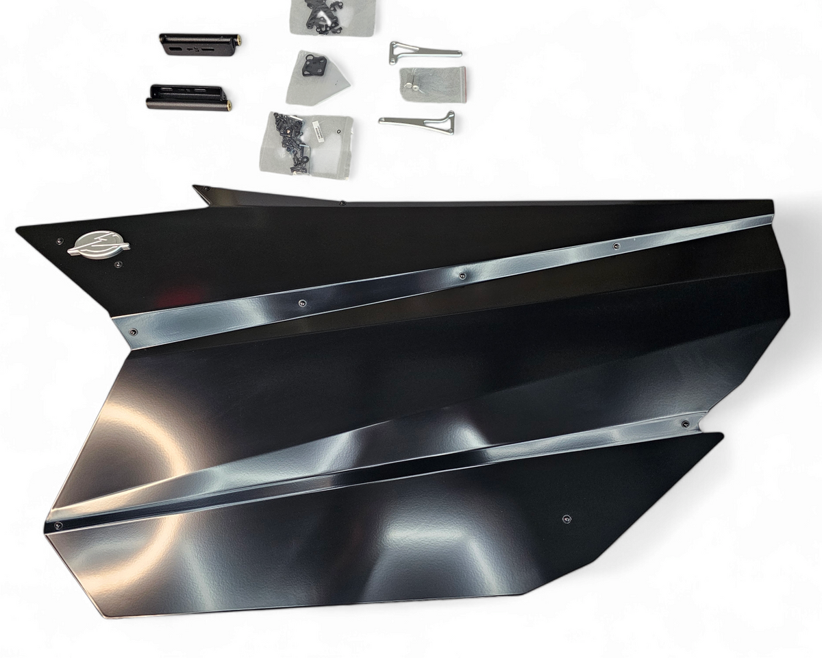 Billet aluminum handle detail on Can-Am X3 EOD door