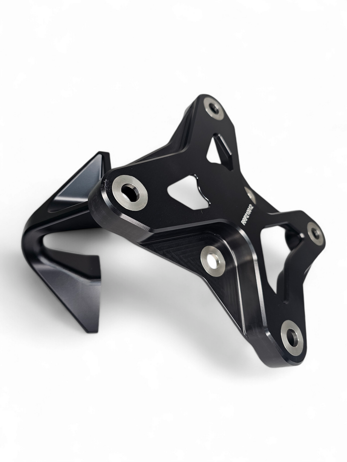 Black anodized 6061 billet aluminum finish on Can-Am Maverick X3 radius rod plate