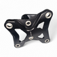 Built-in tow hook detail on Can-Am Maverick X3 black billet radius rod plate for recovery