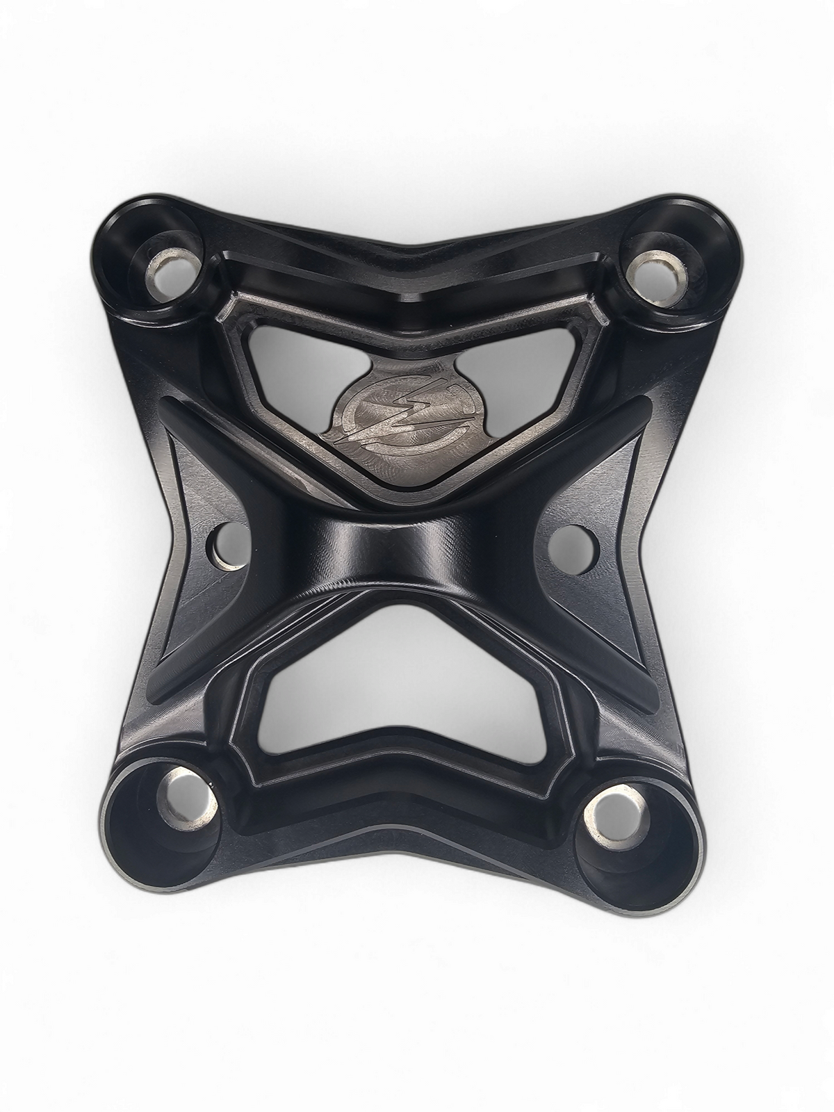 Stainless steel sleeve insert detail on Can-Am Maverick X3 6-bolt radius rod plate