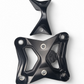 Black anodized XL radius rod plate installed on Can-Am Maverick X3 protecting rear suspension heim joints