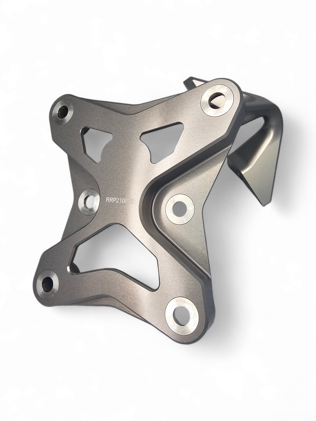 Stainless steel sleeve insert detail on Can-Am Maverick X3 gun metal 6-bolt radius rod plate