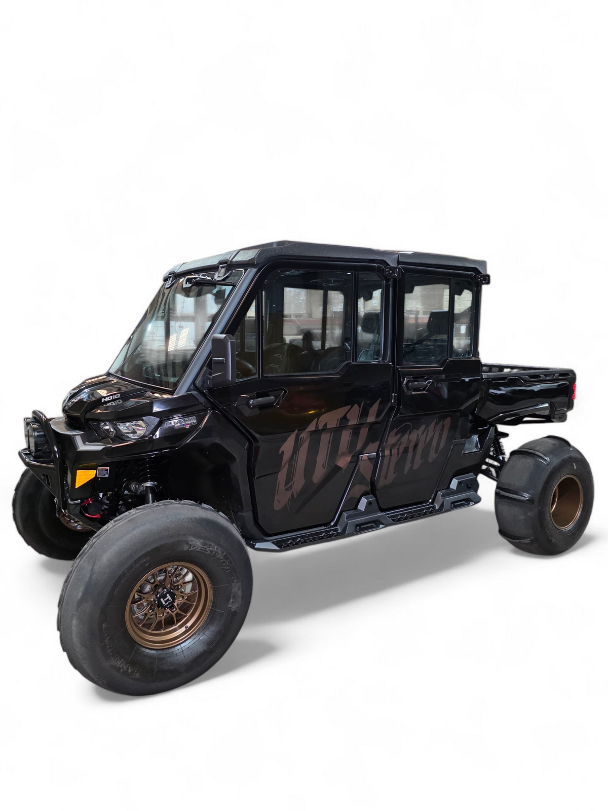 Side profile of Can-Am Defender 4-seat Volt Rock Steps showing full-length rocker panel coverage