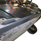 Satin black aluminum accent plate detail on Can-Am Defender Volt Rock Steps