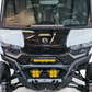 Direct front view of Can-Am Defender HD10 Volt Front Winch Bumper with universal light mounts