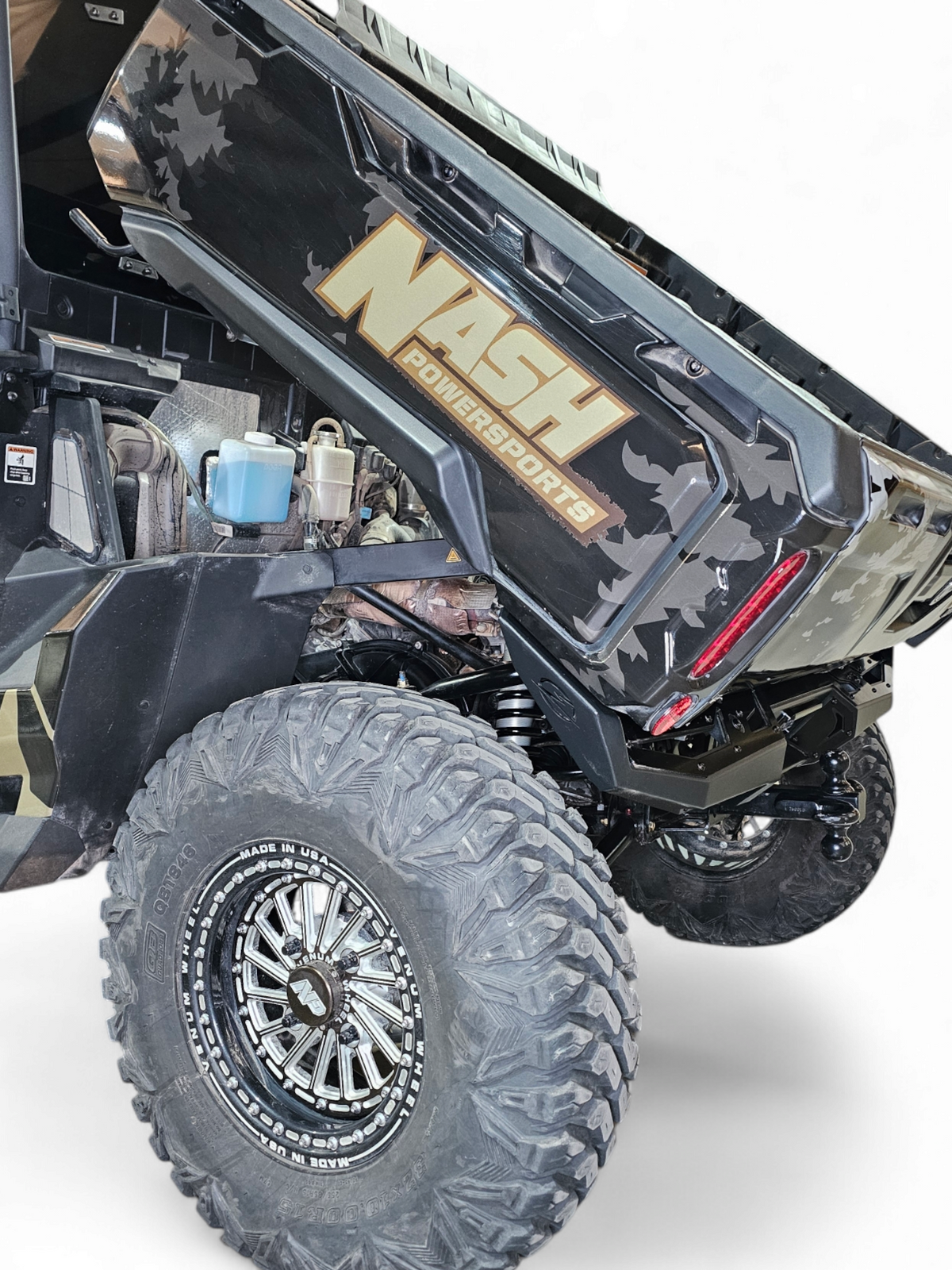 Can-Am Defender HD10 Volt Rear Bumper shown solo displaying full construction and license plate mount