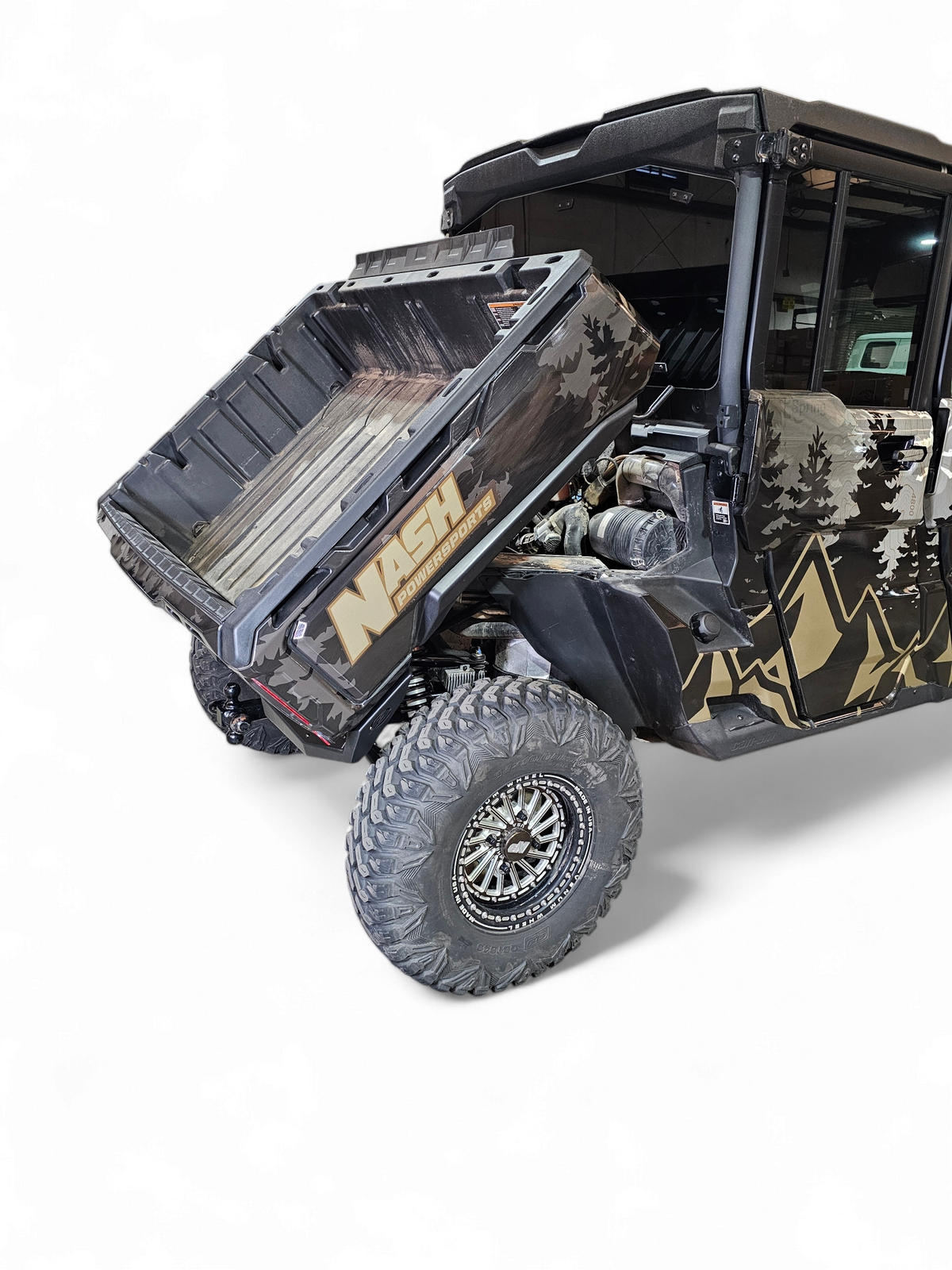 Bolt-on mounting point detail on Can-Am Defender Volt Rear Bumper showing factory attachment