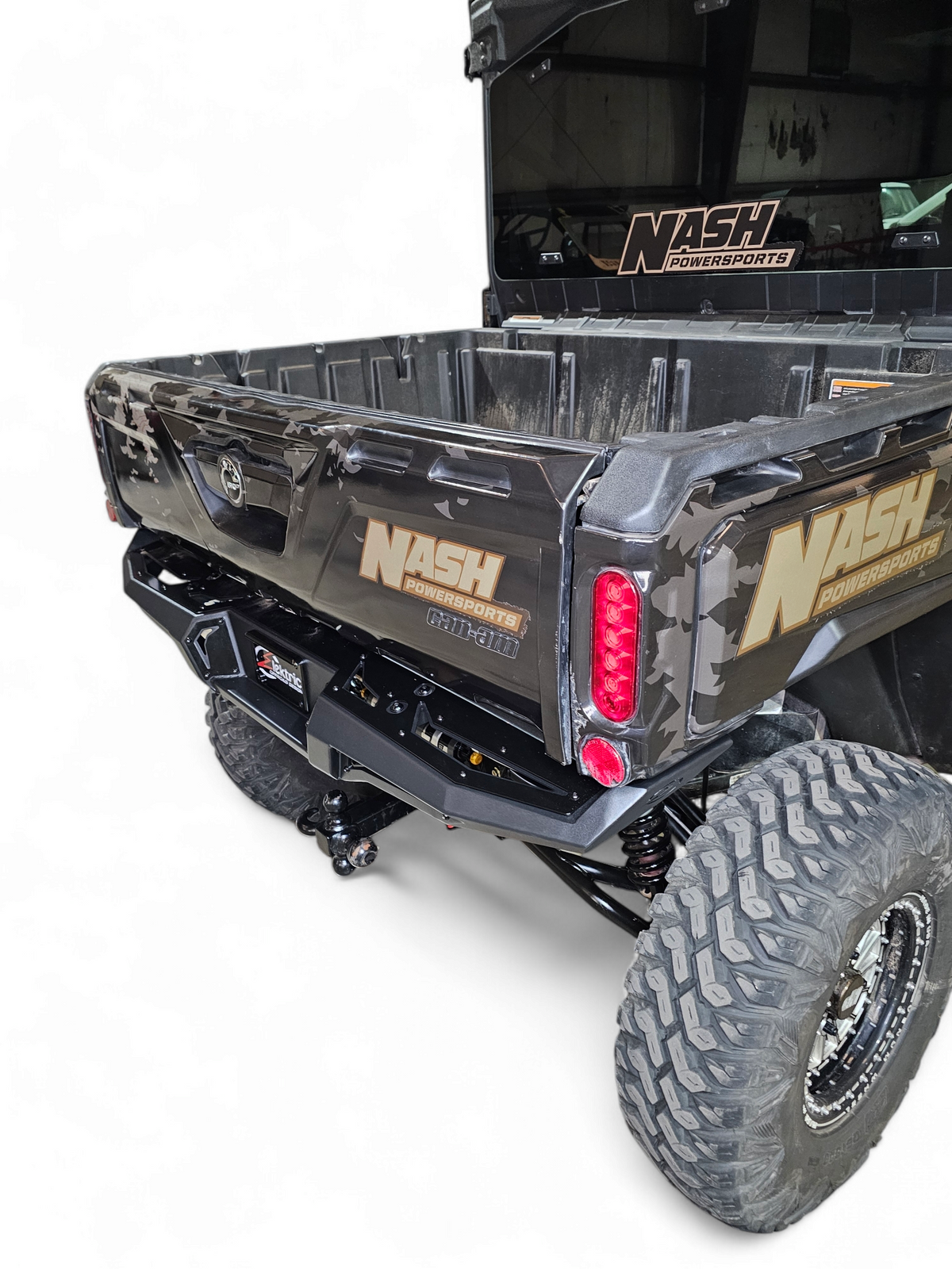 Satin black accent panel detail on Can-Am Defender Volt Rear Bumper