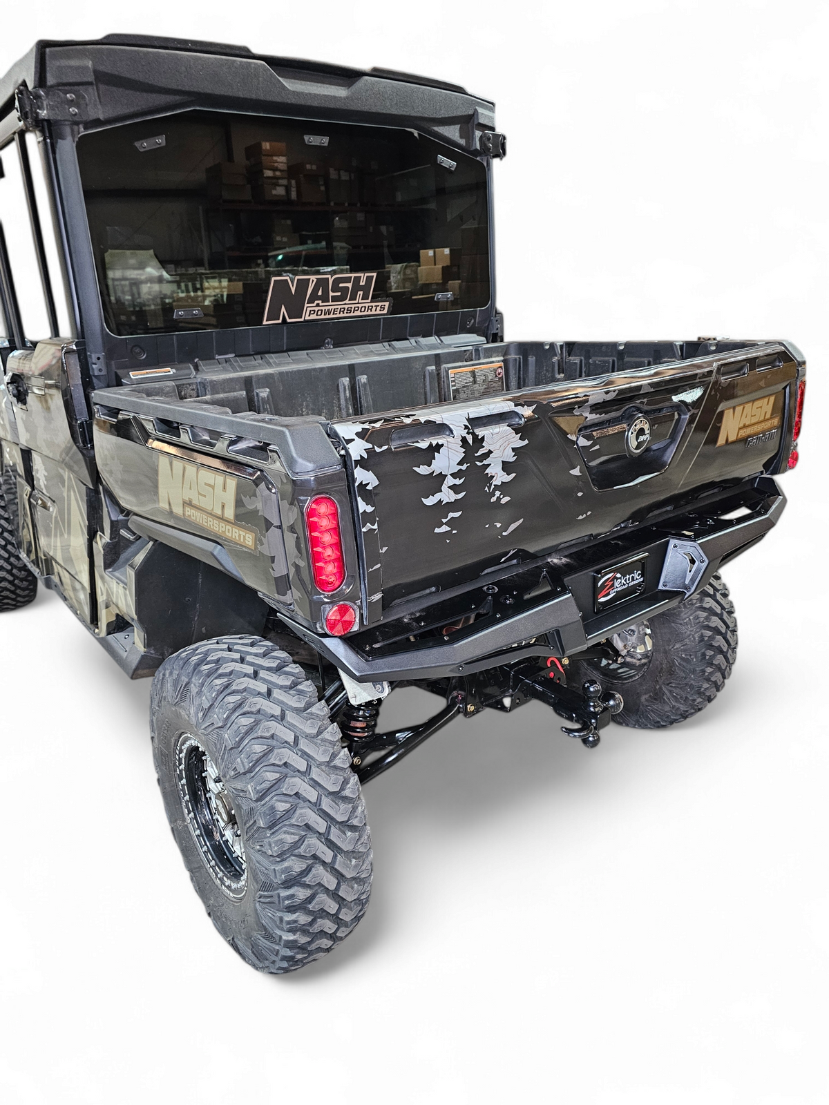 Hammer black powder coat finish detail on Can-Am Defender HD10 Volt Rear Bumper