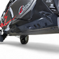 Hammer black powder coat steel slider and satin black aluminum accent plate detail on Can-Am Maverick R Volt Rocker Steps