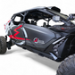 Satin black aluminum accent plate detail on Can-Am Maverick R Volt Rocker Steps