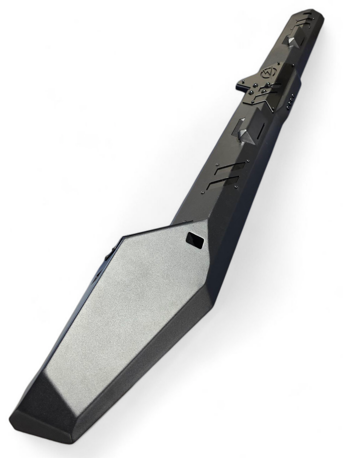 Steel slider construction detail on Can-Am Maverick R 4-seat Volt Rocker Steps showing weld quality