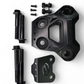 Black anodized billet radius rod plate installed on Can-Am Maverick R protecting rear suspension heim joints
