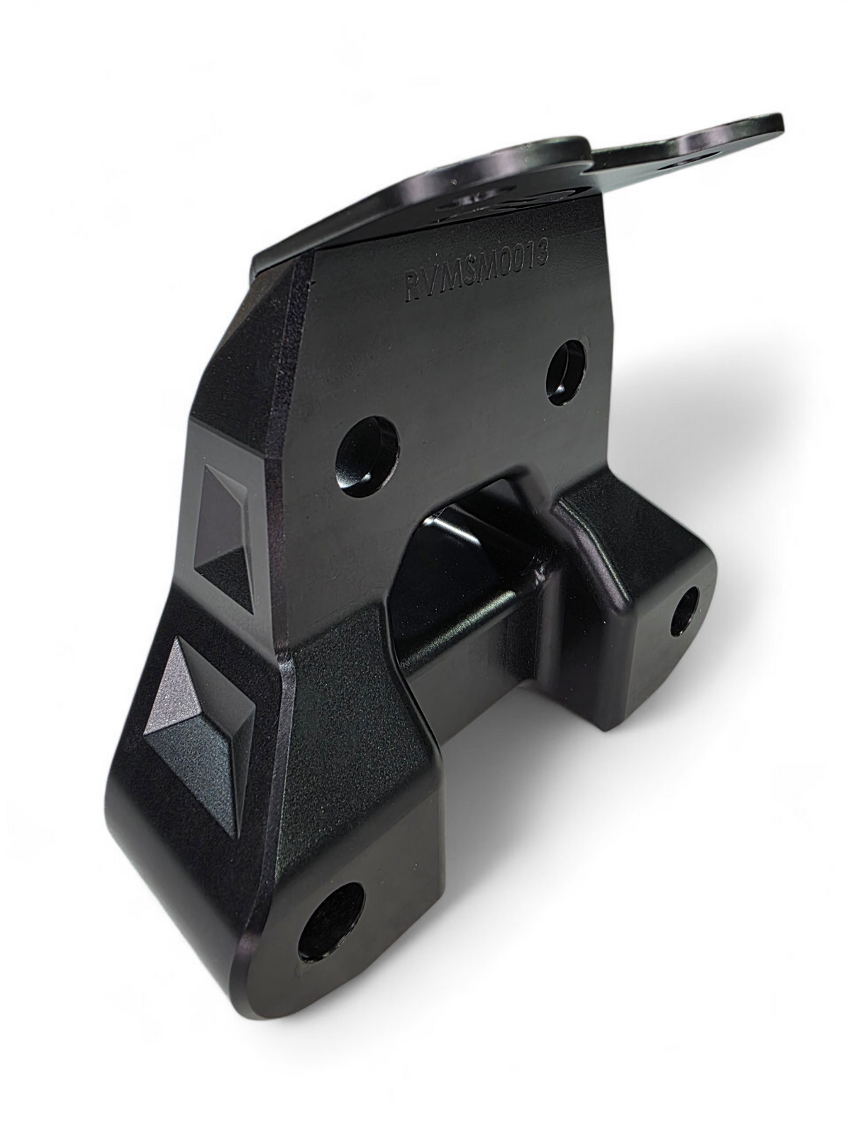 Can-Am Maverick R billet radius rod plate mounting points showing bolt-on installation