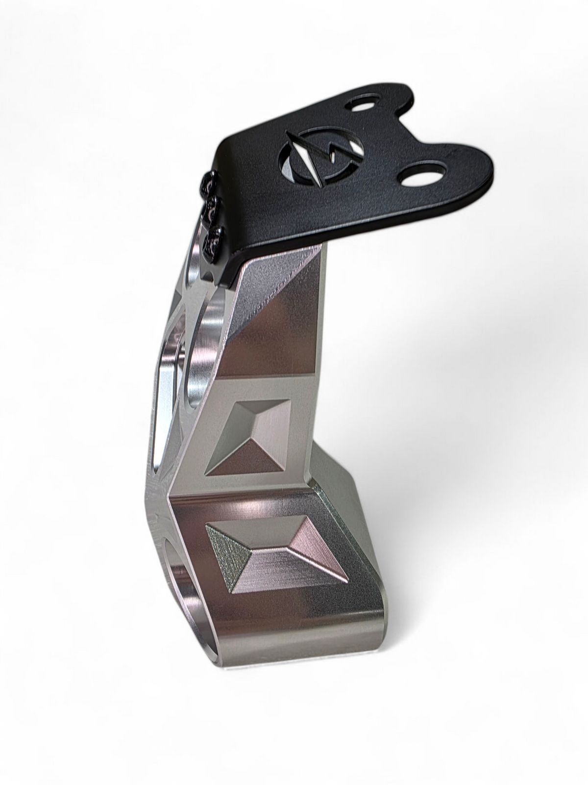 Can-Am Maverick R clear billet radius rod plate shown protecting radius rod assembly