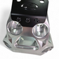 Machined 6061 billet aluminum surface visible through clear anodize on Can-Am Maverick R radius rod plate