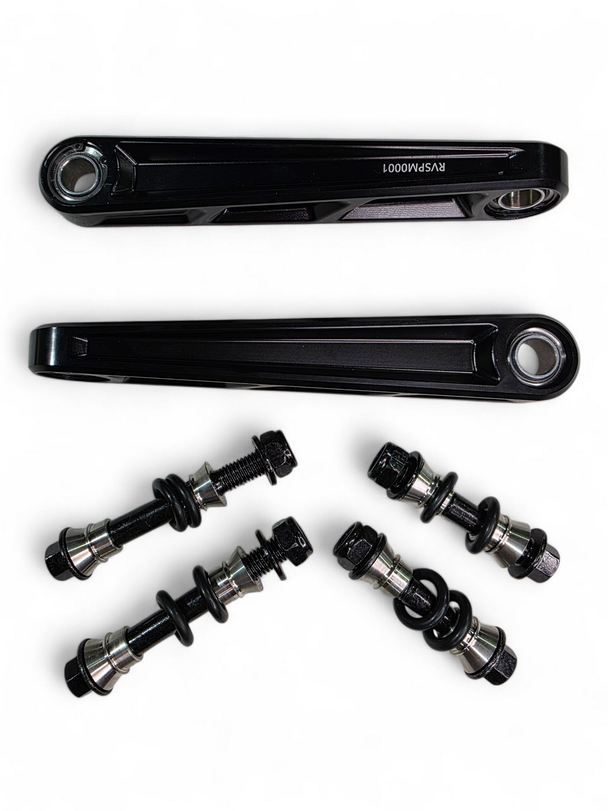 CNC-milled 6061 billet aluminum detail on Can-Am Maverick R front sway bar links