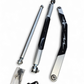 Close-up of adjustable Heim joint on Can-Am Maverick R High Clearance Radius Rod showing threaded adjustment and clear anodized 6061 billet finish