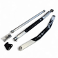 Double shear middle link spindle mount detail on Can-Am Maverick R radius rod showing dual contact point design for maximum strength