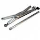 Detail of clear anodized finish on Can-Am Maverick R 6061 billet aluminum radius rods showing surface quality and corrosion resistance