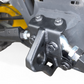 Bolt-on mounting points on Can-Am Maverick R sheet metal radius rod plate showing installation