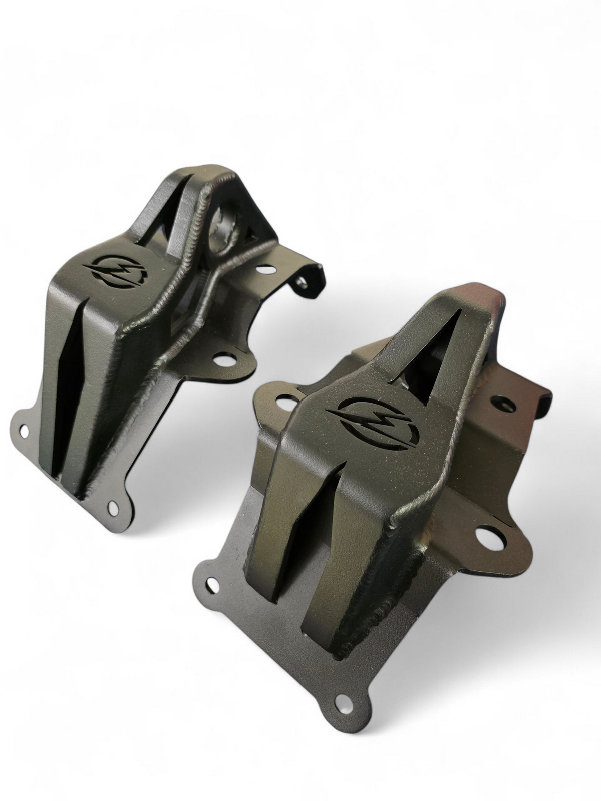 Detail of Can-Am Maverick R sheet metal radius rod plate showing radius rod protection
