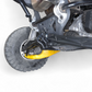 Underside view of Can-Am Maverick R steel radius rod plate showing protection coverage