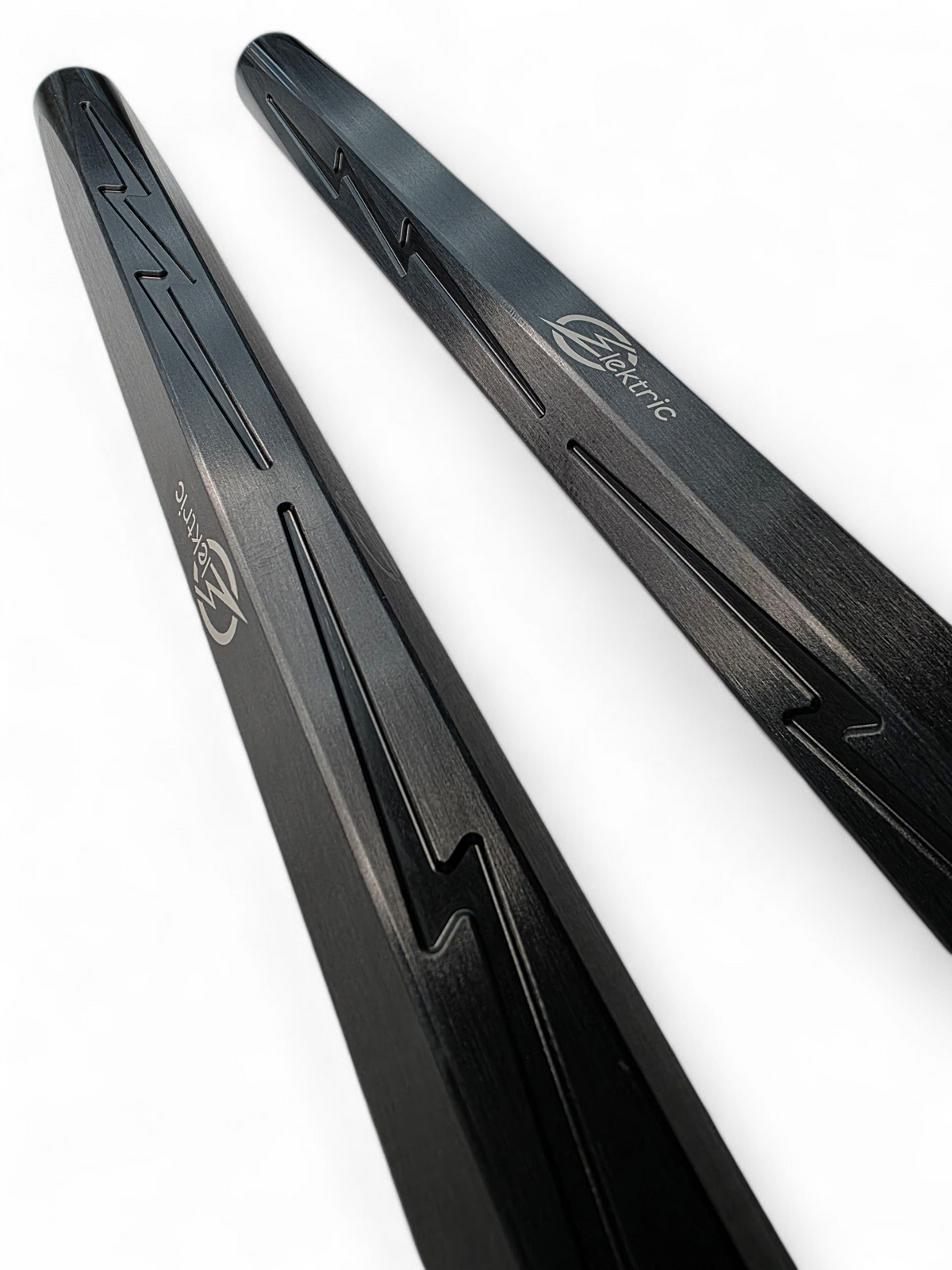 Side profile of a Can-Am Maverick R billet tie rod in a black anodized finish