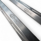 Threaded end of a clear anodized Maverick R billet tie rod, close-up
