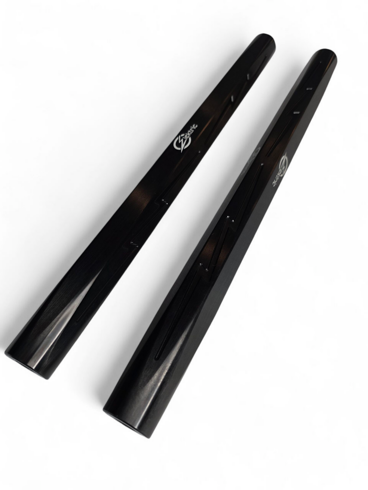 Billet Tie Rods in anodized black for 2024+ Can-Am Maverick R showing machined aluminum construction