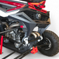 Driver's side rear quarter angle of 2024–2026 Can-Am Maverick R Max showing Volt Rear Bumper flush fitment along the full width of the 4-seat chassis