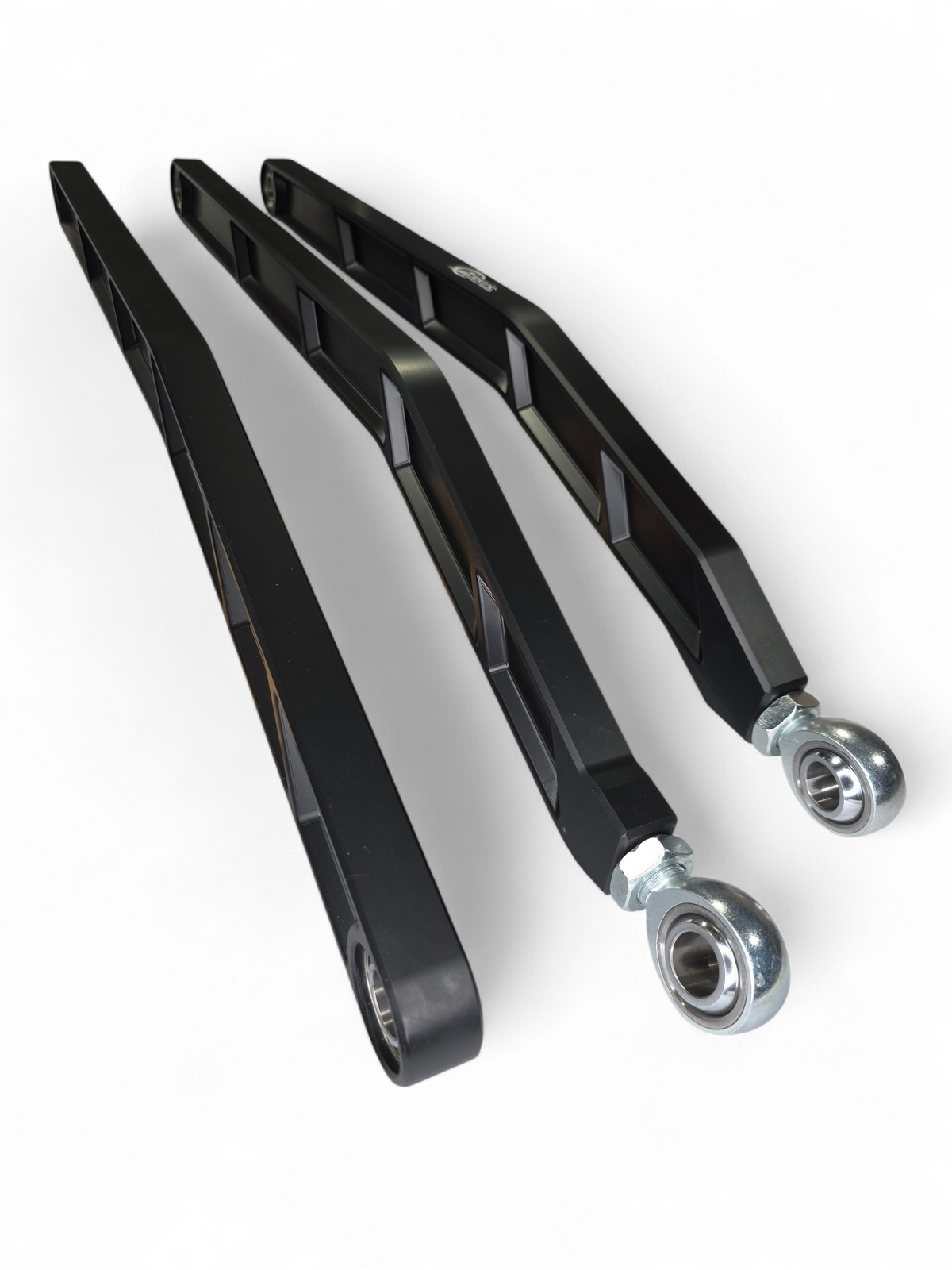 Anodized black finish detail on 6061 billet machined aluminum Can-Am Maverick X3 radius rods