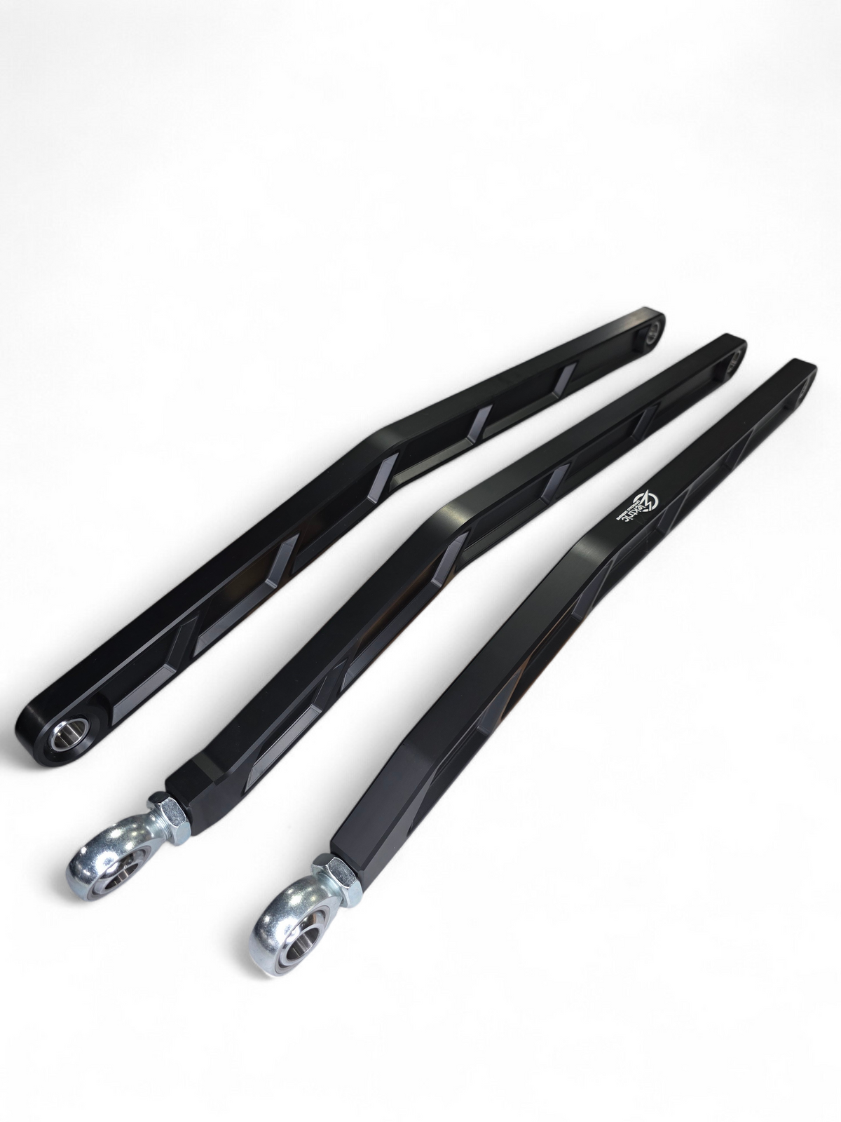 Can-Am Maverick X3 High Clearance Billet Radius Rods mounted showing front suspension fitment