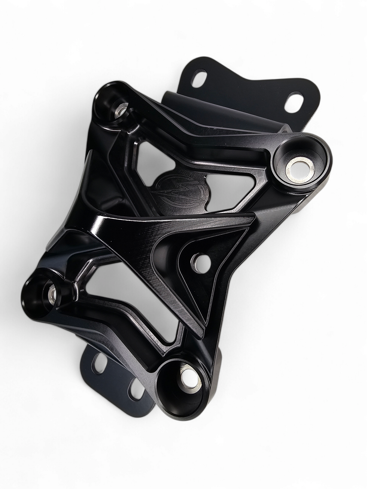 Can-Am Maverick X3 black 10-bolt radius rod plate shown solo displaying full machined construction and tow hook
