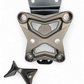 Built-in tow hook detail on Can-Am Maverick X3 gun metal 10-bolt radius rod plate for recovery
