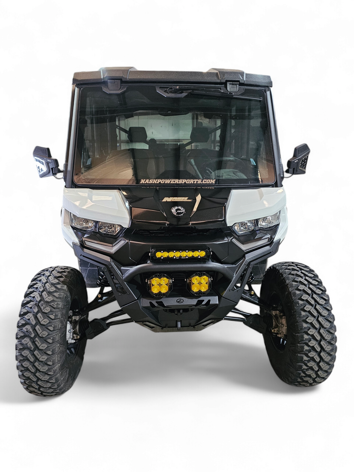 Universal light mount location on Can-Am Defender HD10 Volt Front Winch Bumper