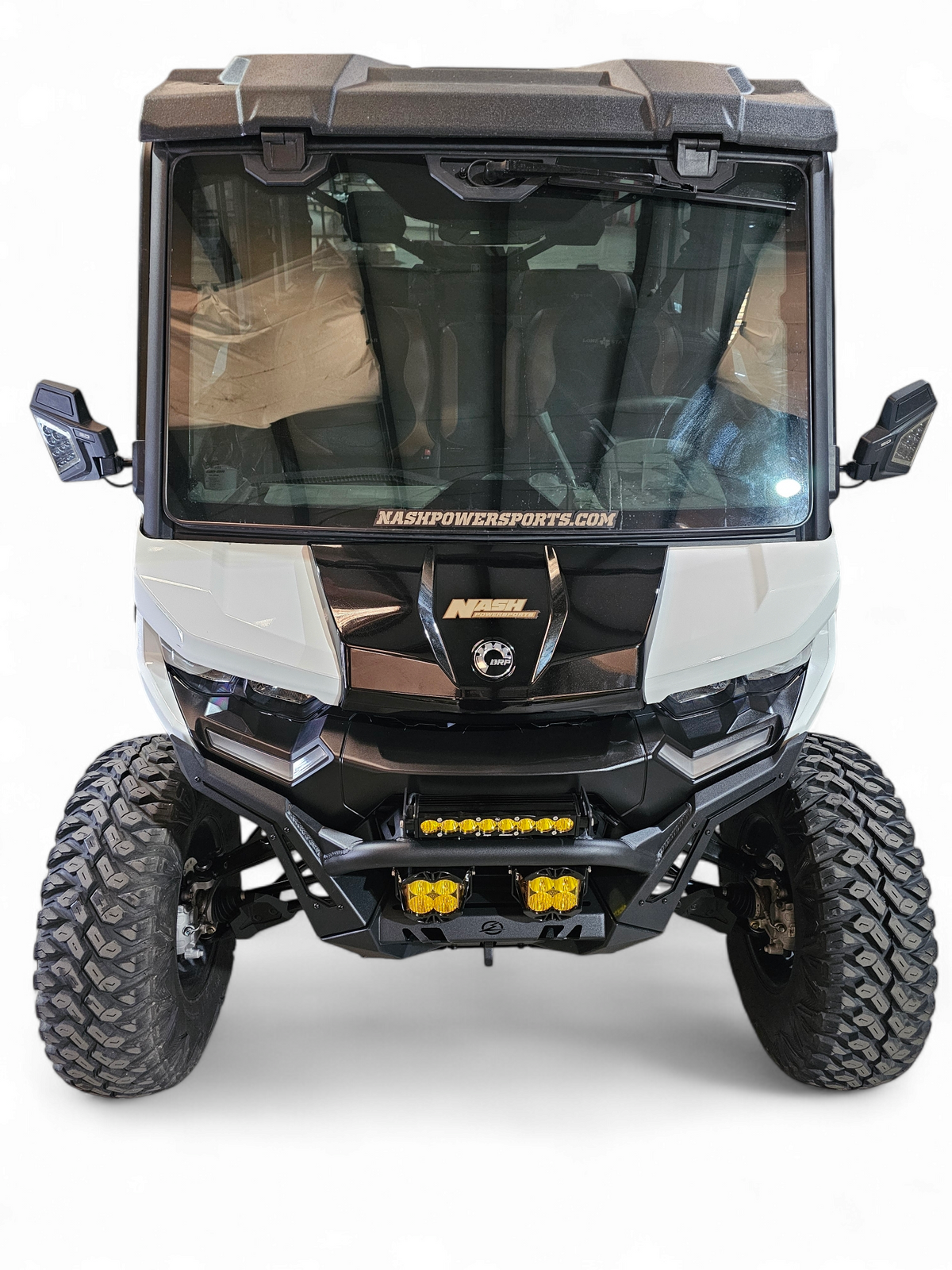 Can-Am Defender HD10 Volt Front Winch Bumper shown solo displaying full construction and D-ring