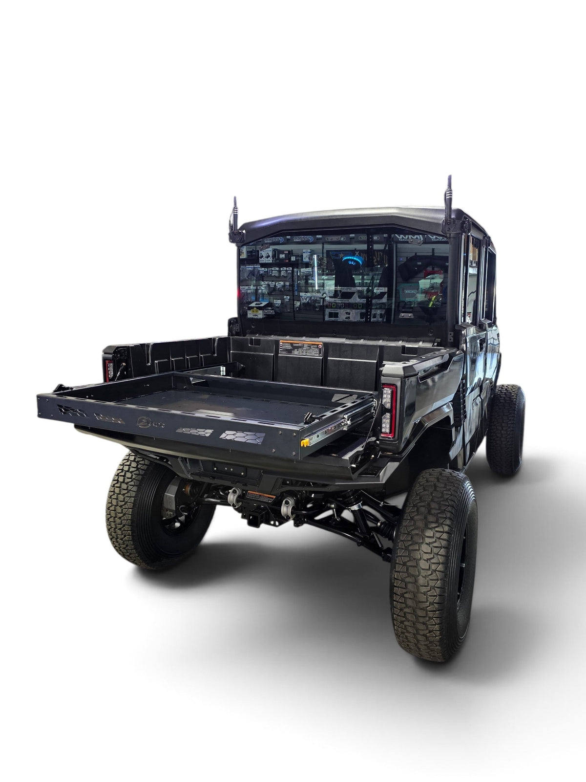 HDX Sliding Bed Drawer closed with cargo net
